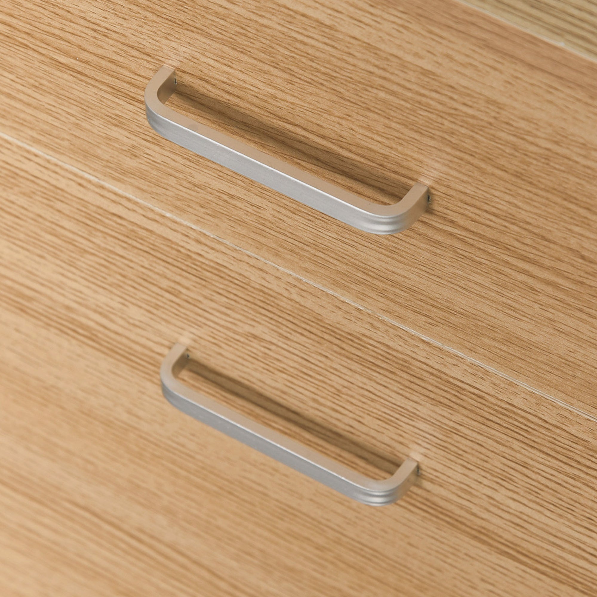 Vinsetto 2 Drawer File Cabinet with Lock and Keys, Mobile Vertical Filing Cabinet with Wheels and Drawers, Home Office Cabinet, Natural