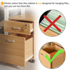 Vinsetto 2 Drawer File Cabinet with Lock and Keys, Mobile Vertical Filing Cabinet with Wheels and Drawers, Home Office Cabinet, Natural