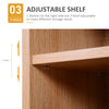 HOMCOM 35.5" Shoe Cabinet, Free Standing Shoe Storage Cabinet with 3-tier Cupboard, Adjustable Shelves and 5 Open Cubes for Entryway, Hallway, Natural