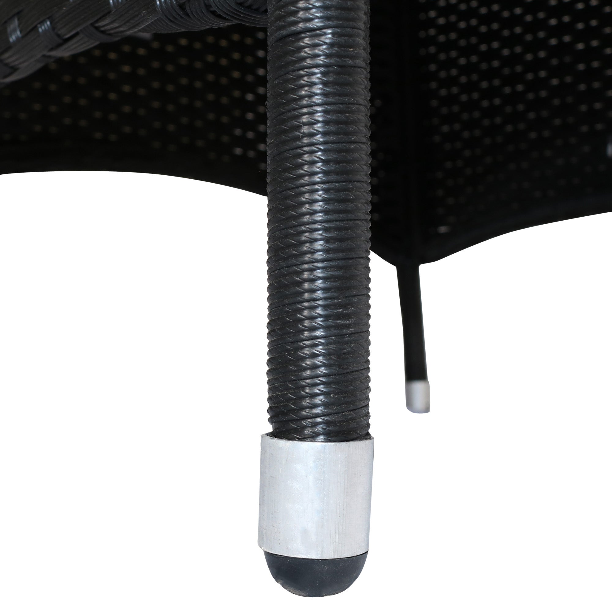 Outsunny 7 Pieces Wicker Patio Dining Set Outdoor Furniture Set with Removable Cushions, Acacia Wood Top Dining Table, PE Rattan Conversation Set for Garden Poolside, Black