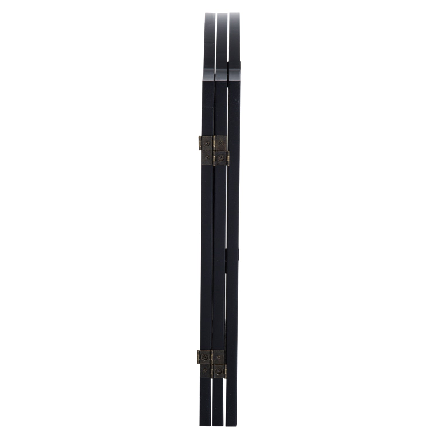 Pawhut Wooden Dog Gate Stepover Panel  Indoor Foldable Pet Fence Folding Safety Barrier (Black)