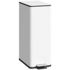 HOMCOM 5.3 Gallon/20 L Garbage Can, Fingerprint-proof Stainless Steel Kitchen Trash Can with Soft-close Lid and Foot Pedal, Slim Garbage Bin for Living Room, Home Office, White