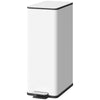 HOMCOM 5.3 Gallon/20 L Garbage Can, Fingerprint-proof Stainless Steel Kitchen Trash Can with Soft-close Lid and Foot Pedal, Slim Garbage Bin for Living Room, Home Office, White