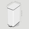 HOMCOM 5.3 Gallon/20 L Garbage Can, Fingerprint-proof Stainless Steel Kitchen Trash Can with Soft-close Lid and Foot Pedal, Slim Garbage Bin for Living Room, Home Office, White