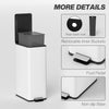 HOMCOM 5.3 Gallon/20 L Garbage Can, Fingerprint-proof Stainless Steel Kitchen Trash Can with Soft-close Lid and Foot Pedal, Slim Garbage Bin for Living Room, Home Office, White