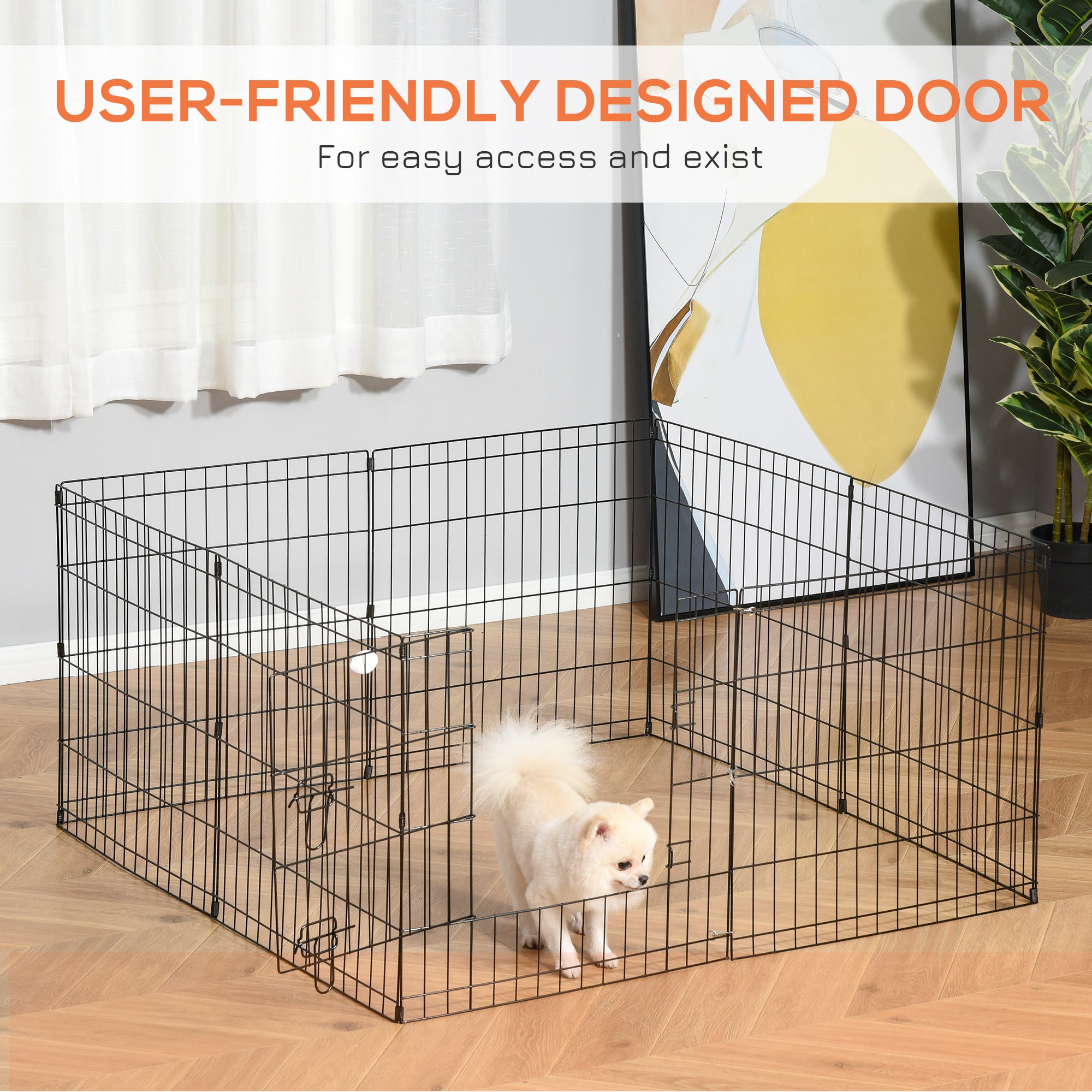 PawHut Dog Playpen Puppy Play Pen, Pet Exercise Fences for Outside Indoor, Foldable Dog Kennel, 24''H(Updated)