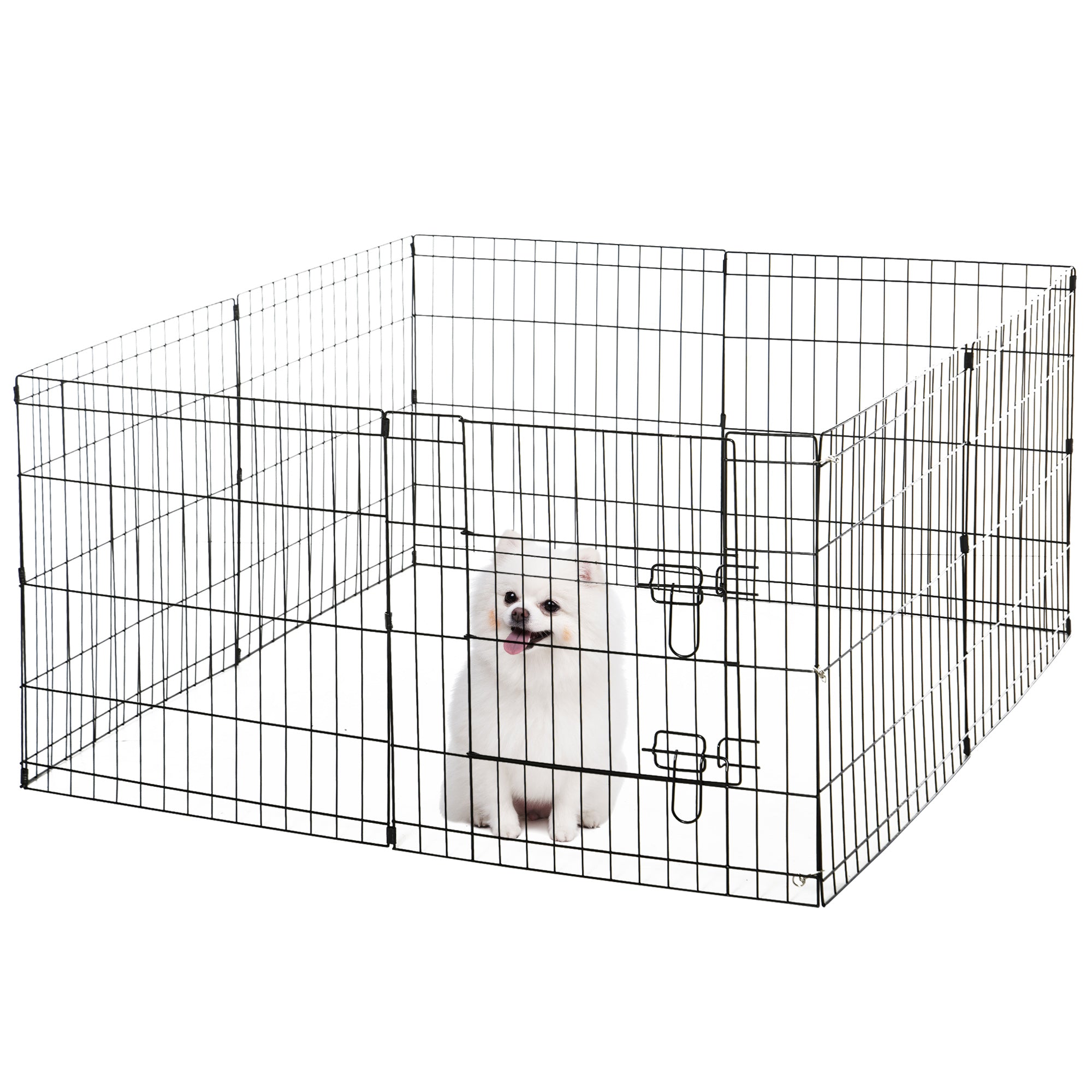 PawHut Dog Playpen Puppy Play Pen, Pet Exercise Fences for Outside Indoor, Foldable Dog Kennel, 24''H(Updated)