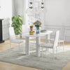 HOMCOM Modern Dining Chairs Set of 4, Upholstered PU Leather Kitchen Chairs with Channel Tufting and Metal Legs for Living Room, Dining Room, Bedroom, White