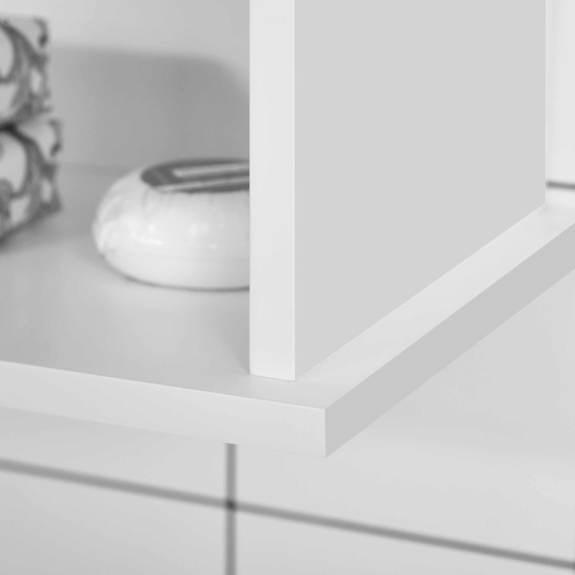 kleankin Modern Bathroom Cabinet, Wall Mounted Medicine Cabinet, Storage Organizer with 2 Door Cabinet and Shelf, White