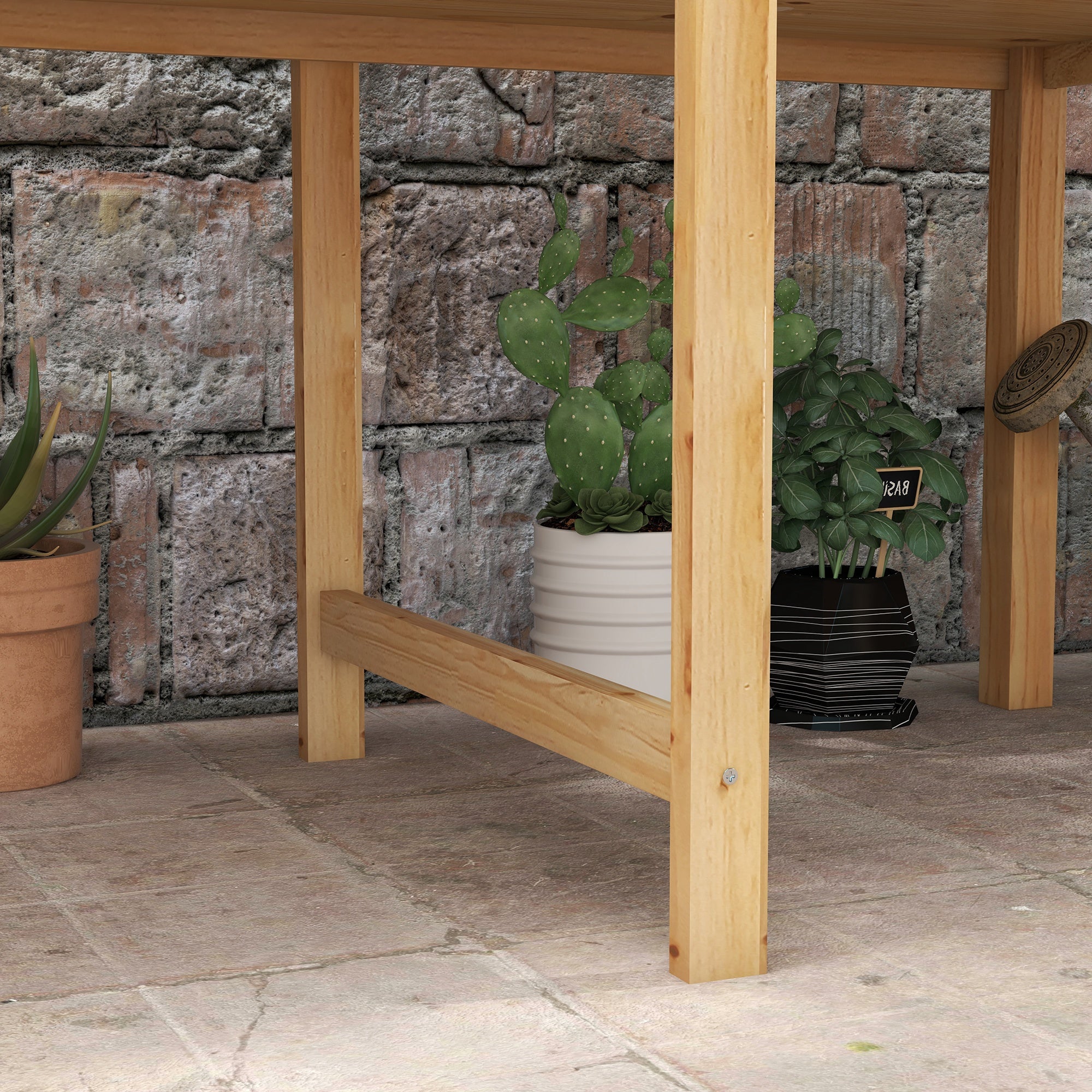 Outsunny Wooden Raised Garden Bed with Drain Holes, Bed Liner for Vegetables, Flowers, Herbs, Outdoor Elevated Planter Box with Legs for Backyard Patio, 45.3"x21.7"x31.5", Natural