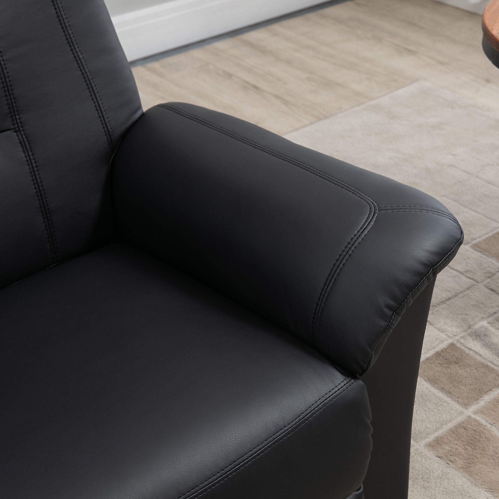 HOMCOM Electric Power Lift Chair for Elderly, PU Leather Recliner Sofa with Footrest and Remote Control for Living Room, Black
