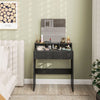 HOMCOM Makeup Vanity Desk with Mirror, for Bedroom, Modern Dressing Table with 2 Storage Drawers, 3 Compartments, for Women Girls, Black