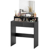 HOMCOM Makeup Vanity Desk with Mirror, for Bedroom, Modern Dressing Table with 2 Storage Drawers, 3 Compartments, for Women Girls, Black