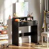HOMCOM Makeup Vanity Desk with Mirror, for Bedroom, Modern Dressing Table with 2 Storage Drawers, 3 Compartments, for Women Girls, Black