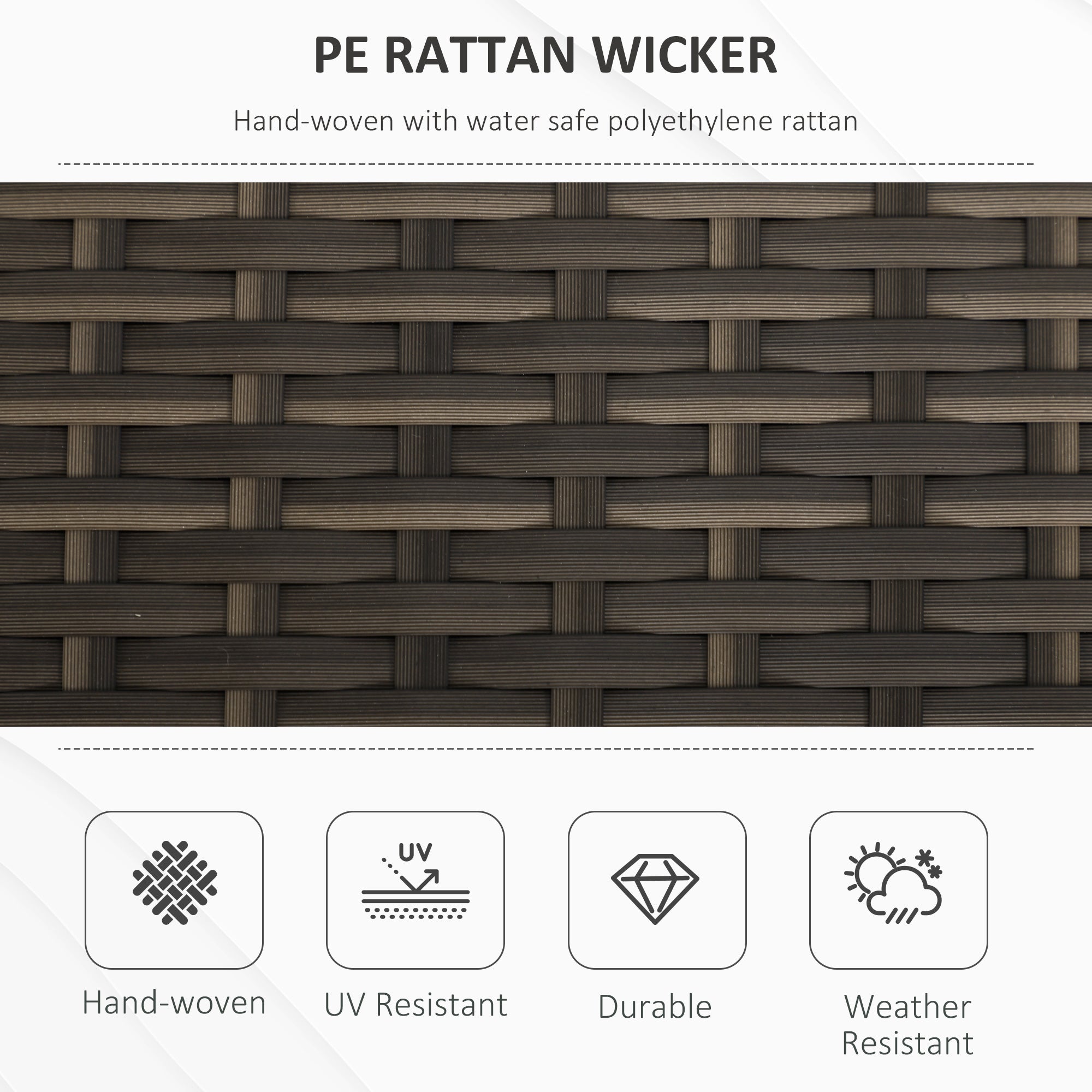 Outsunny 2-In-1 Patio Wicker Storage Bench, 27 Gallon Outdoor PE Rattan Patio Furniture, Large Capacity Rectangle Basket Box with Handles and Cushion, Cream White