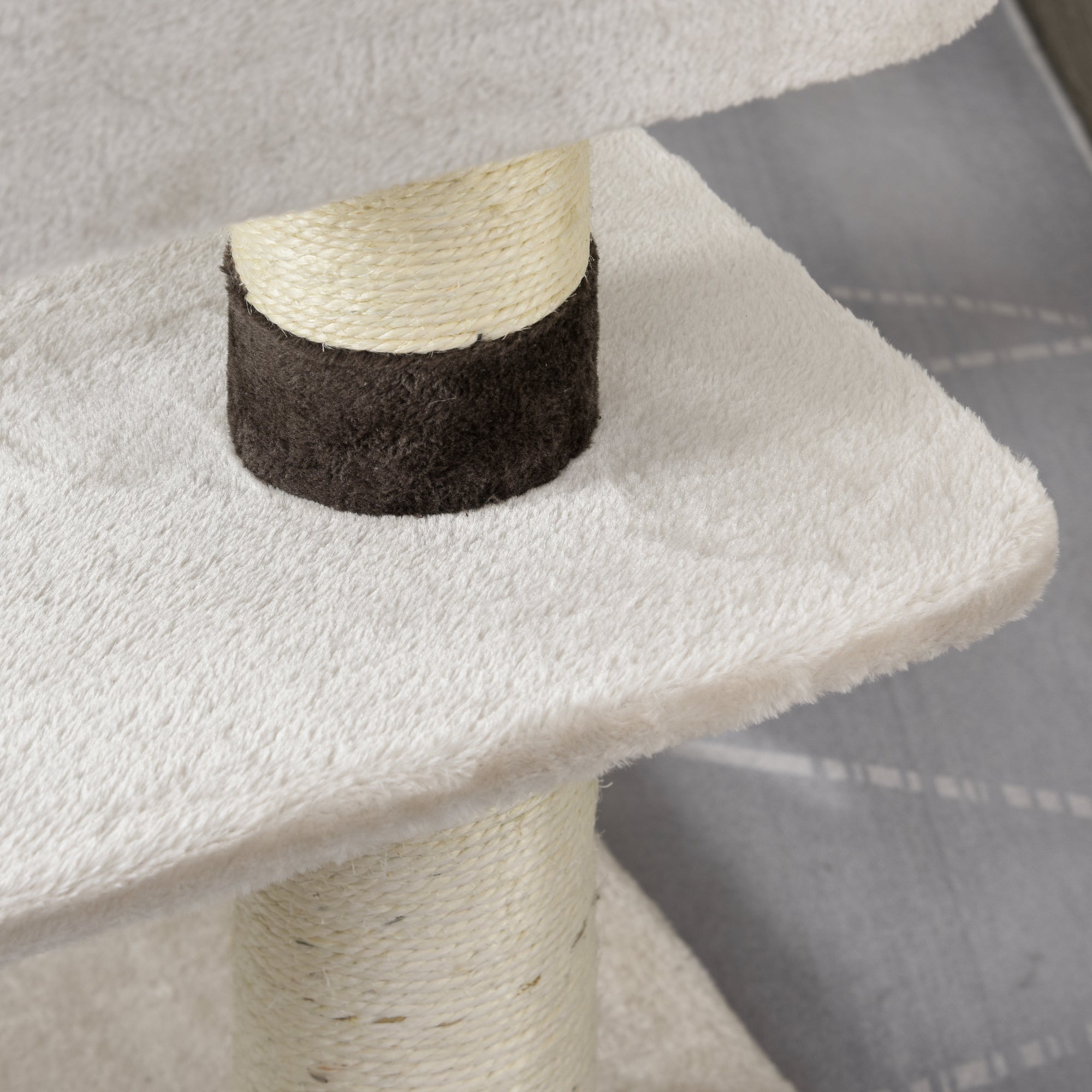 PawHut 47.75" Luxury Plush Cat Tree Activity Tower with Sisal Scratching Posts, Elevated Perches & a  Roomy Condo