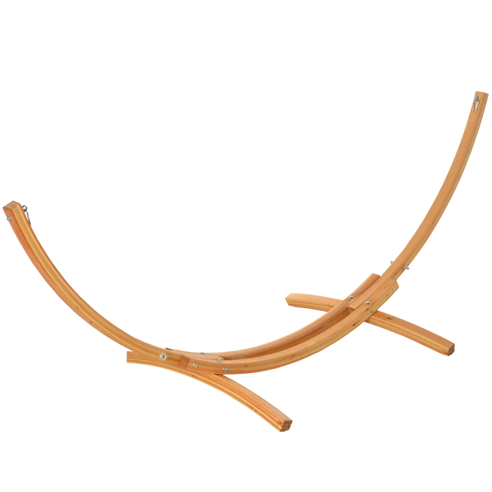 Outsunny 11' Wooden Hammock Stand Universal Garden Picnic Camp Accessories, Curved Arc Design Stand, 264lbs Capacity