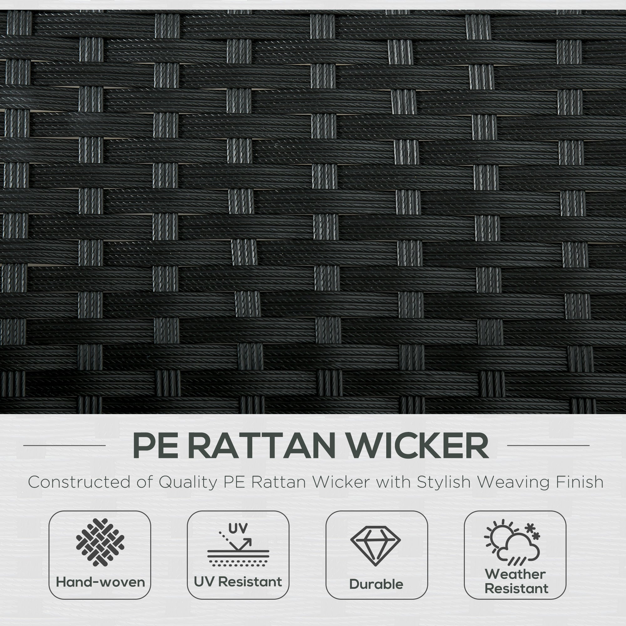 Outsunny Wicker Double Chaise Lounger Chair Outdoor Recliner 2 Person Rattan Patio Reclining Sunbed Furniture Cushioned w/Adjustable Backrest, Cream White