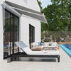 Outsunny Wicker Double Chaise Lounger Chair Outdoor Recliner 2 Person Rattan Patio Reclining Sunbed Furniture Cushioned w/Adjustable Backrest, Cream White