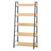 HOMCOM Modern Bookshelf Storage with 5-Tier Wide Shelving, Metal Frame, Wooden Bookcase for Living Room Library Home Furniture, Oak