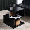 HOMCOM Square Side Table, 3-Tier End Table with Storage Shelves and Metal Frame, S-Shaped Accent Table for Living Room, Black