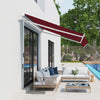 Outsunny 11' x 10' Retractable Awning Fabric Replacement Outdoor Sunshade Canopy Awning Cover, UV Protection, Wine Red