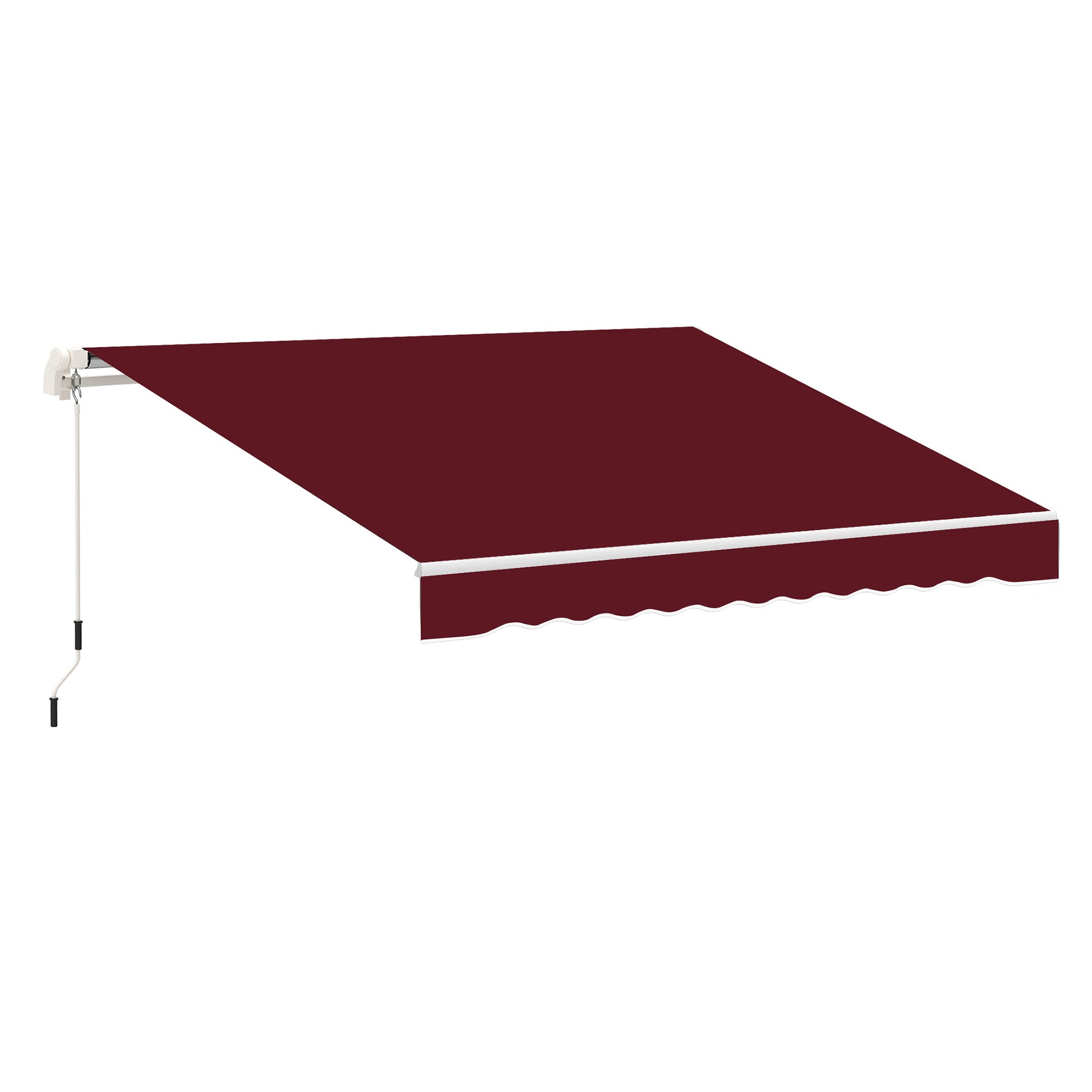 Outsunny 11' x 10' Retractable Awning Fabric Replacement Outdoor Sunshade Canopy Awning Cover, UV Protection, Wine Red