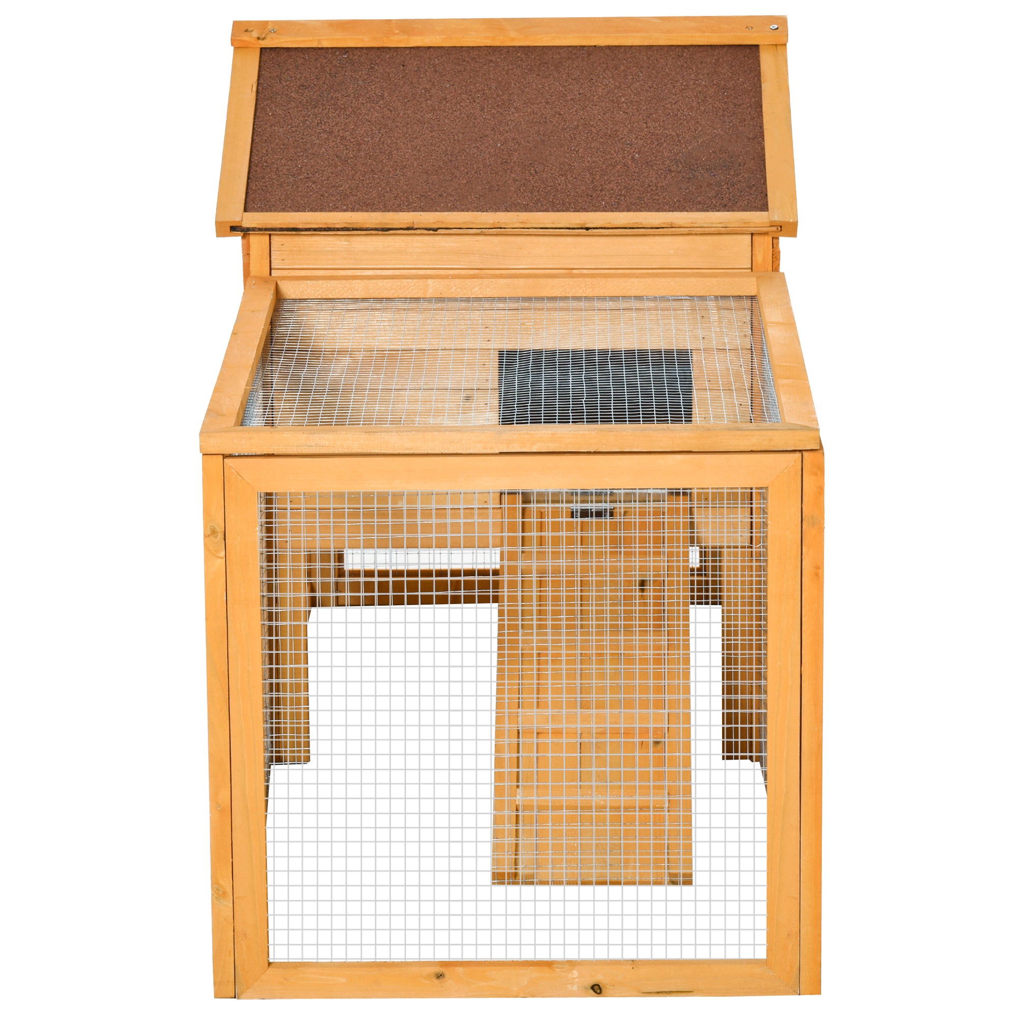 PawHut 62" Large Rabbit Hutch Bunny Cage Small Animal House With Run, Ramp, No Leak Tray and Waterproof Roof for Outdoor