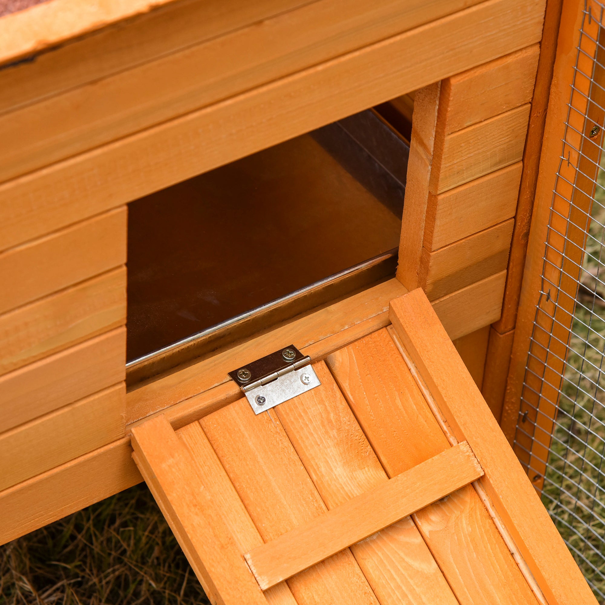 PawHut 62" Large Rabbit Hutch Bunny Cage Small Animal House With Run, Ramp, No Leak Tray and Waterproof Roof for Outdoor