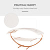 Outsunny 2 Person Wood Swing Arc Hammock Bed and Stand Set with Canopy, White/Teak