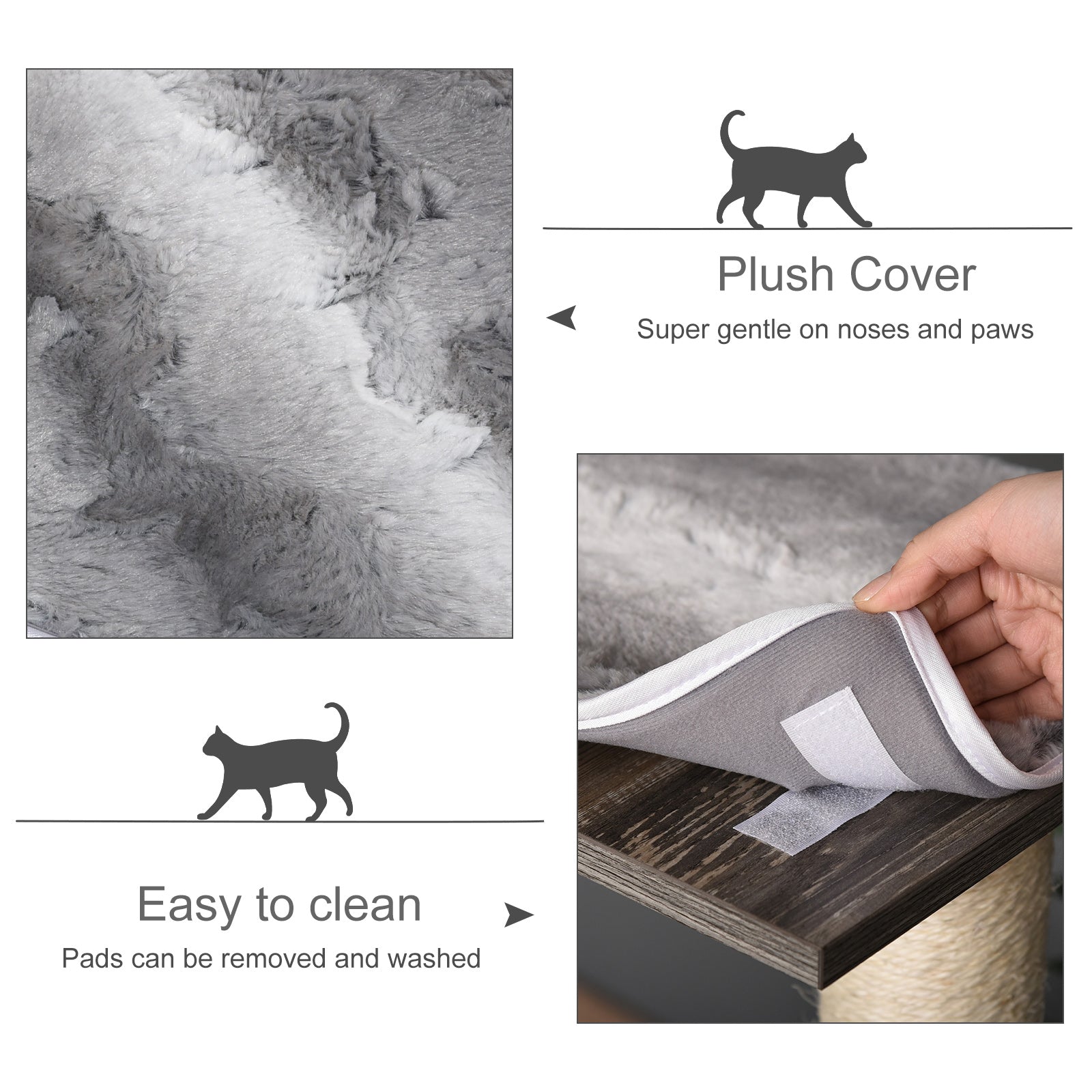 PawHut Cat Tree Cat Tower for Large Cats Adult, 52in Climbing Kitten Activity Center with Sisal Scratching Post Tunnel Ladder Perch Hanging Balls, Grey