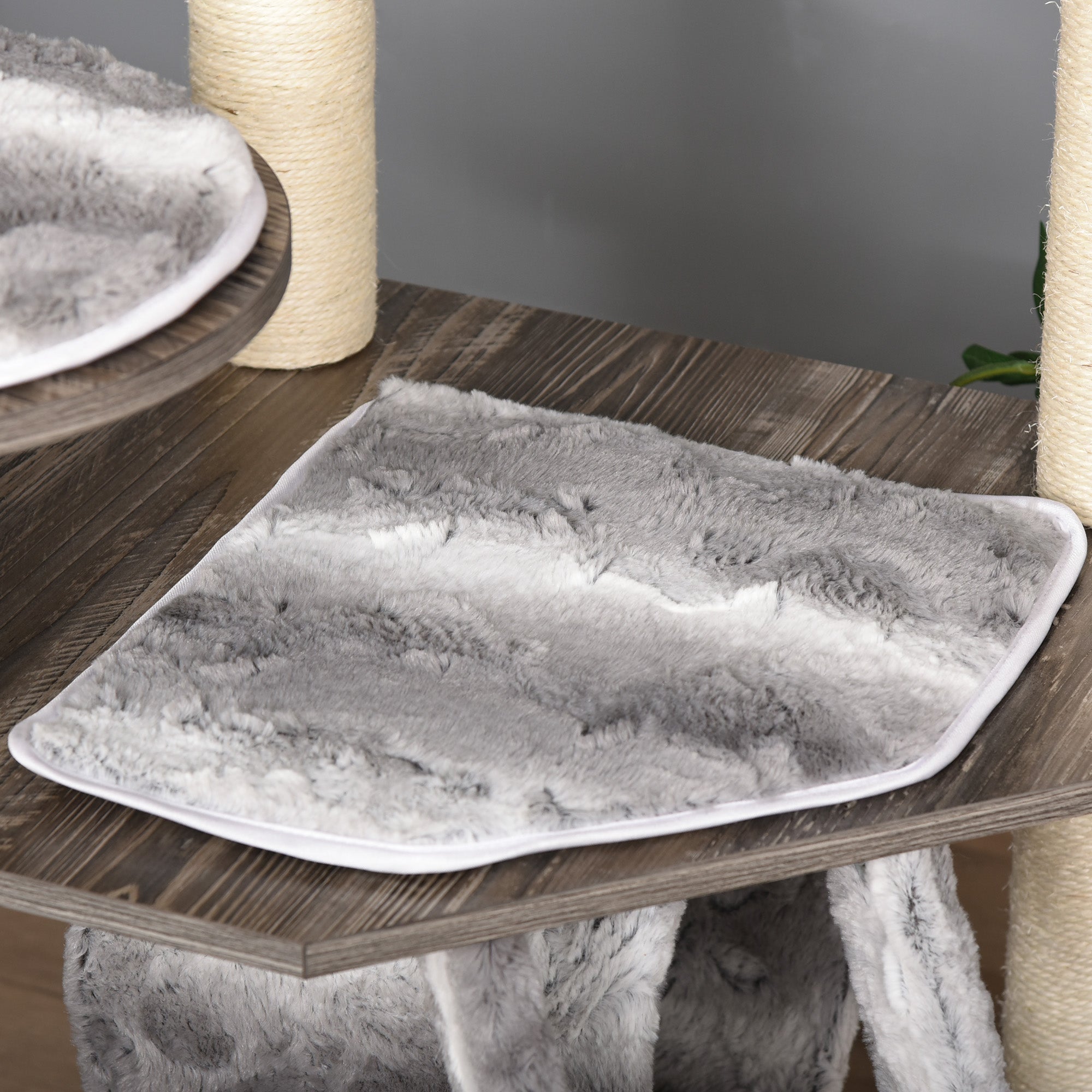 PawHut Cat Tree Cat Tower for Large Cats Adult, 52in Climbing Kitten Activity Center with Sisal Scratching Post Tunnel Ladder Perch Hanging Balls, Grey