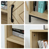 HOMCOM 59" Bookcase, Storage Bookshelf with Cabinets, Drawer and Open Compartments, Freestanding Display Shelves for Home Office, Living Room, Study, Nature Wood