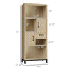 HOMCOM 59" Bookcase, Storage Bookshelf with Cabinets, Drawer and Open Compartments, Freestanding Display Shelves for Home Office, Living Room, Study, Nature Wood