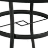 Outsunny 42" Round Outdoor Dining Table for 4 Persons, Metal Patio Dining Table with Umbrella Hole and Steel Frame for Backyard, Lawn, Balcony, Pool, Black