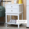 HOMCOM Modern Nightstand, Accent End Side Table with 2 Drawers and Storage Shelf, Bedside Table for Bedroom, White