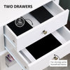 HOMCOM Modern Nightstand, Accent End Side Table with 2 Drawers and Storage Shelf, Bedside Table for Bedroom, White