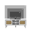 HOMCOM TV Stand for 50 Inch TVs, Boho TV Cabinet with Rattan Doors, Adjustable Shelves and Storage Cabinets, Entertainment Unit for Living Room, White