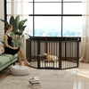 PawHut Dog Playpen, 30"H Pet Playpen, 8 Panels Puppy Exercise Pen Heavy Duty with Dog Gate & Cat Door, Indoor Outdoor Foldable Portable Dog Fence for Small & Medium Dogs