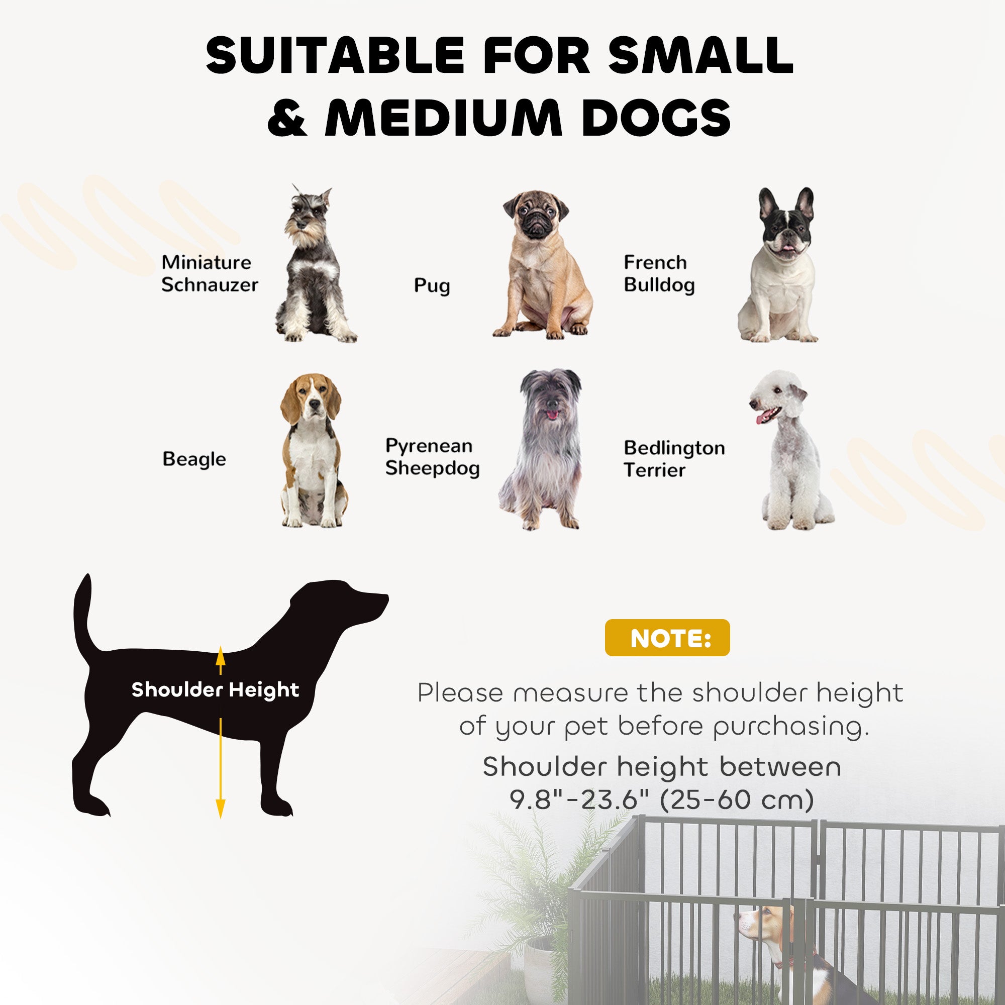 PawHut Dog Playpen, 30"H Pet Playpen, 8 Panels Puppy Exercise Pen Heavy Duty with Dog Gate & Cat Door, Indoor Outdoor Foldable Portable Dog Fence for Small & Medium Dogs