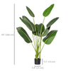 HOMCOM 5FT Artificial Bird of Paradise Plant, Artificial Banana Tree, Faux Decorative Plant in Nursery Pot for Indoor Outdoor Décor