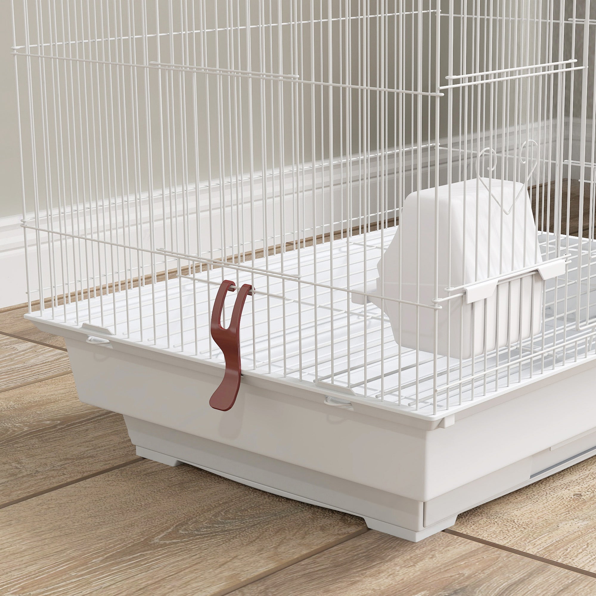 PawHut Bird Cage for Budgies, Finches, Canaries w/ Accessories, Toys, Tray, Handle, 46 x 36 x 100cm -White