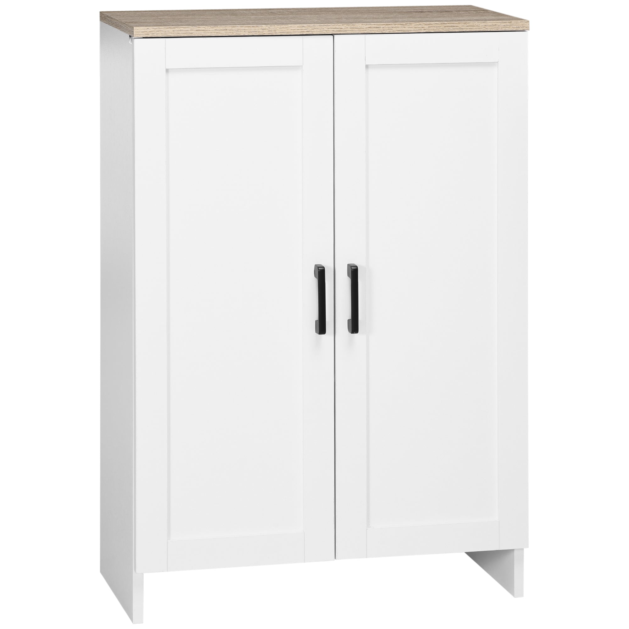 HOMCOM Modern Buffet Cabinet with Storage, 24" Narrow Sideboard, Kitchen Storage Cabinet with 2 Shaker Doors and Adjustable Shelf, White