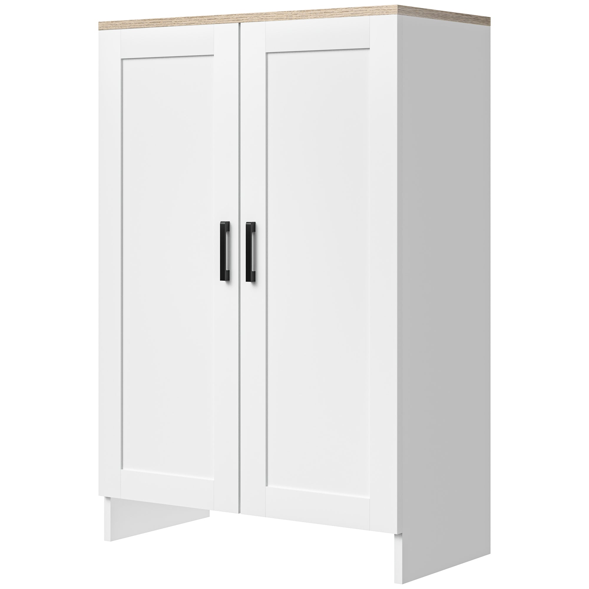 HOMCOM Modern Buffet Cabinet with Storage, 24" Narrow Sideboard, Kitchen Storage Cabinet with 2 Shaker Doors and Adjustable Shelf, White