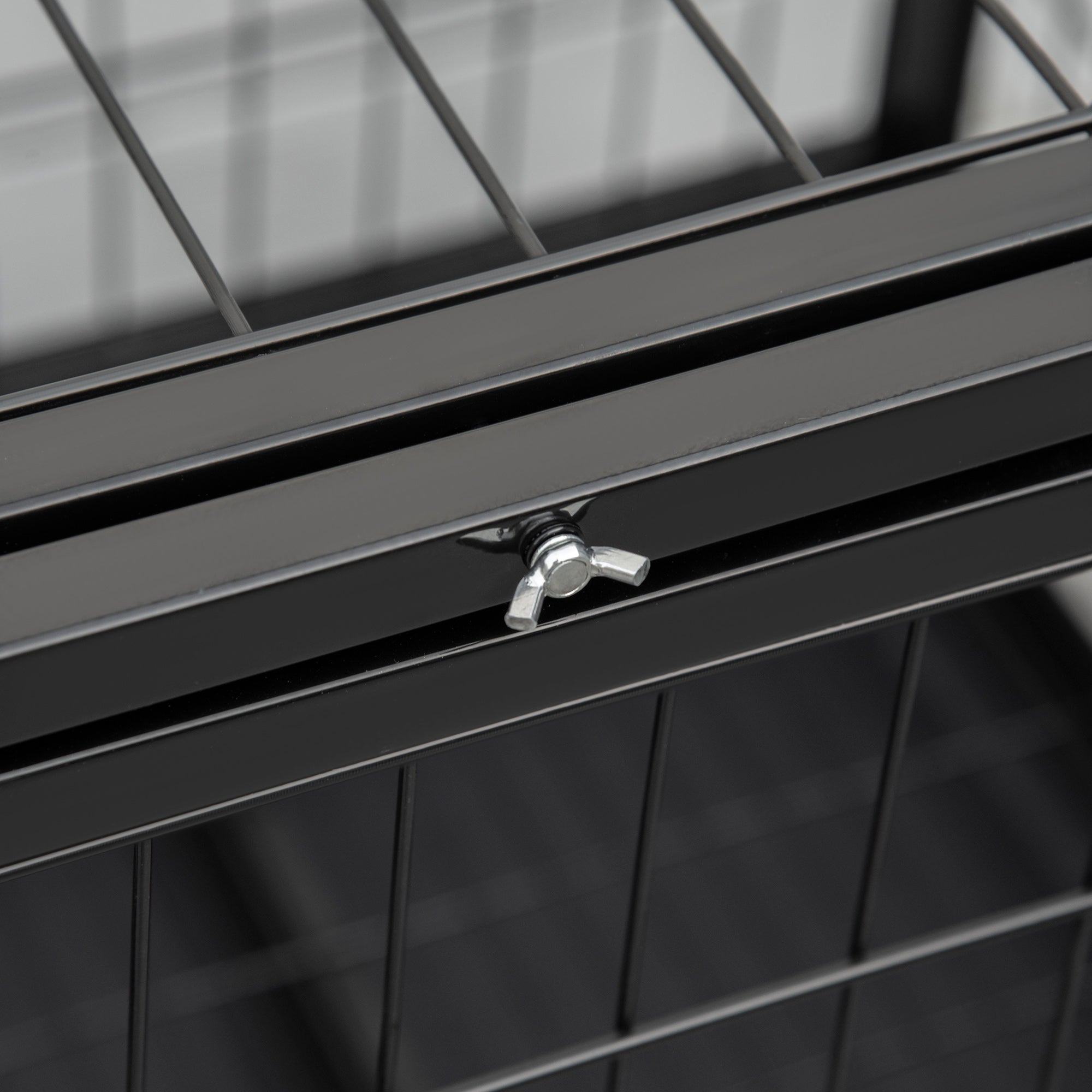 PawHut Heavy Duty Dog Crate Cage for Medium Small Dogs Cats with Two Doors, Lockable Wheels, Removable Tray, 36" x 24" x 27"