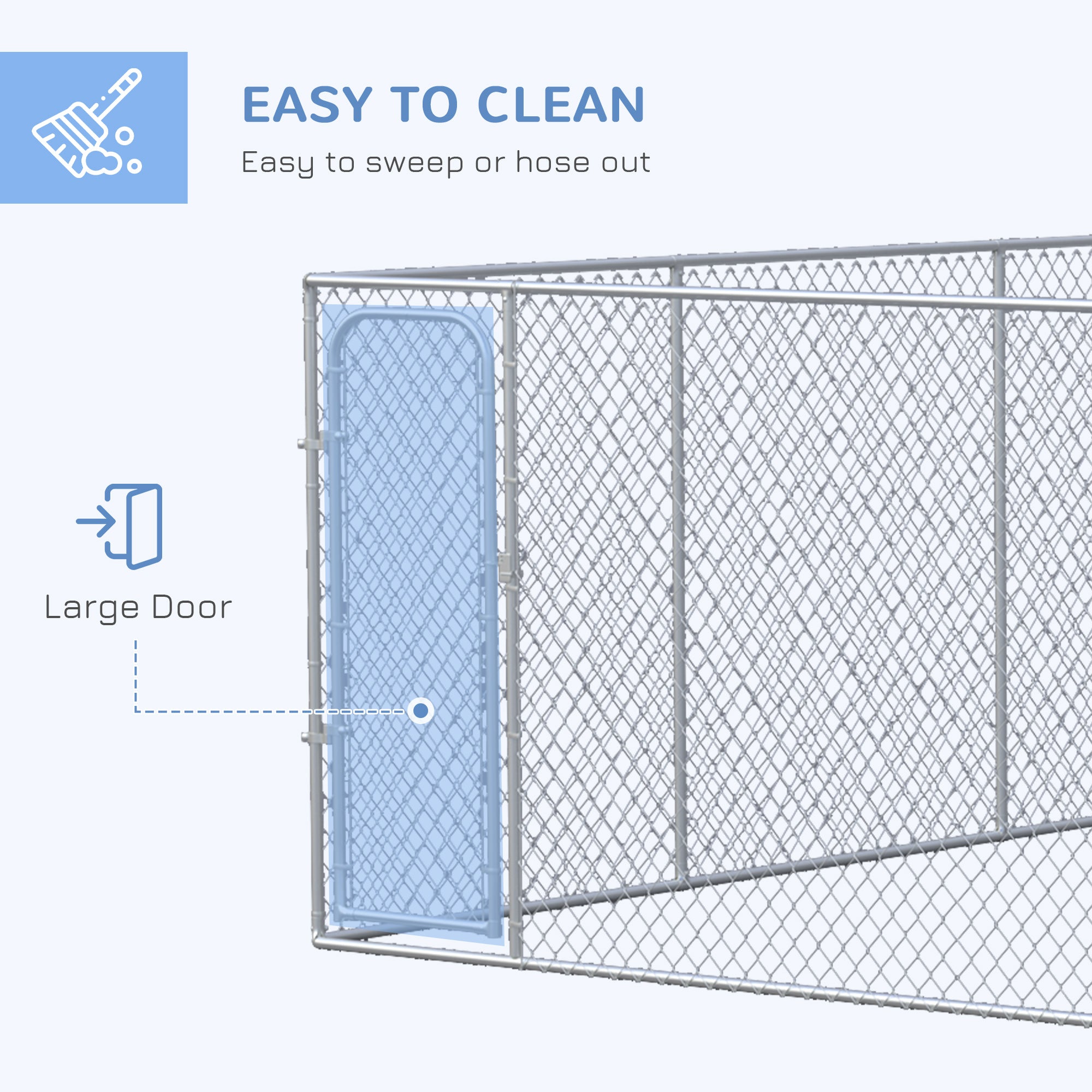 PawHut 228 Sq. Ft. Dog Playpen Outdoor, Walk-in Dog Run Kennel Puppy Exercise Pen with Galvanized Steel Frame, for Small and Medium Dogs, 15.1' x 15.1' x 6'