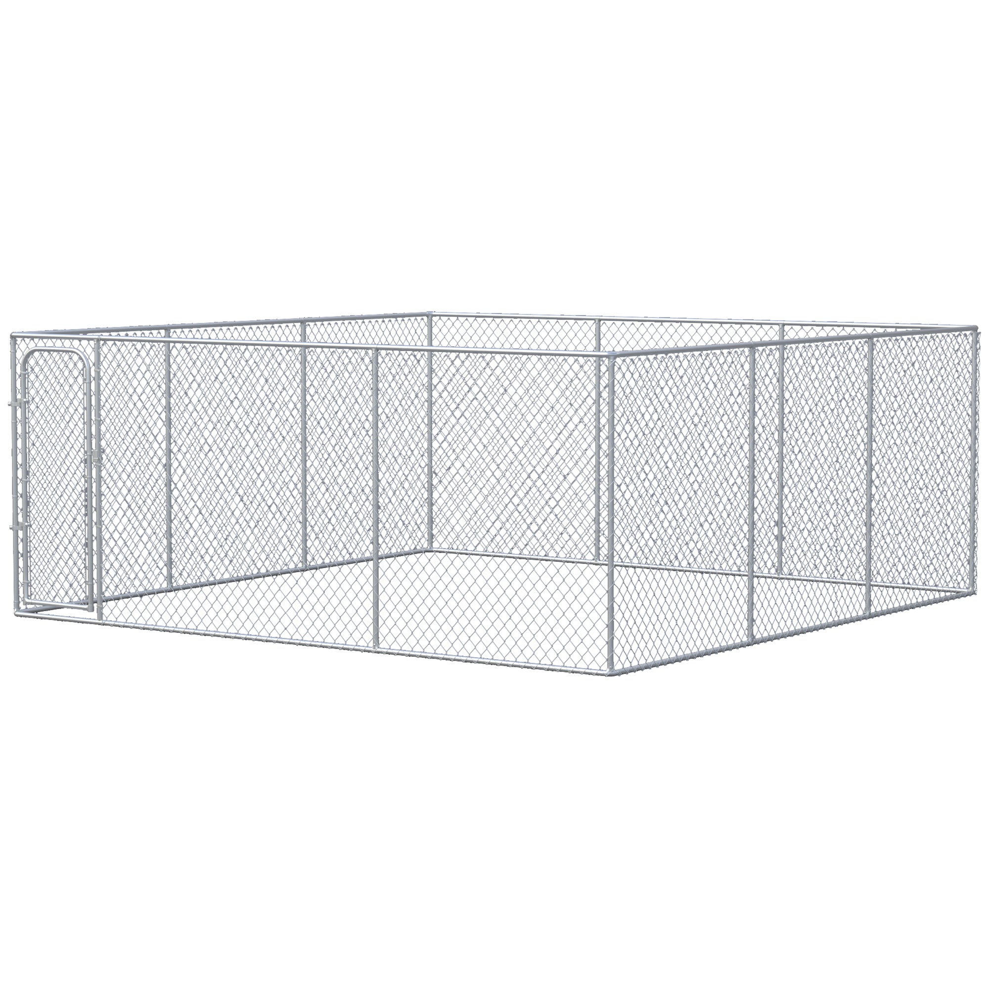 PawHut 228 Sq. Ft. Dog Playpen Outdoor, Walk-in Dog Run Kennel Puppy Exercise Pen with Galvanized Steel Frame, for Small and Medium Dogs, 15.1' x 15.1' x 6'