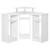 HOMCOM L-Shaped Computer Desk with Monitor Stand, Home Office Corner Desk Study Workstation for Small Space, White