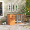 PawHut Wooden Cat Catio, 76"L Walk in Outdoor Cat House with Asphalt Roof, Platforms, Lockable Doors, 3-tier Resting Condo, Observation Window, for 2-3 Cats, Orange