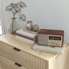 HOMCOM Bedroom Chest of Drawers, 3 Drawer Dresser with Fluted Panels and Solid Wood Legs, Storage Cabinet with 3 Drawers for Living Room, Hallway, Oak